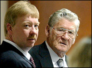 Bobby Frank Cherry, right, on Wednesday after being convicted of murder.