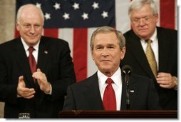 President George W. Bush delivers his fourth State of the Union Address at the U.S. Capitol, Wednesday, Feb. 2, 2005. White House photo by Eric Draper.
